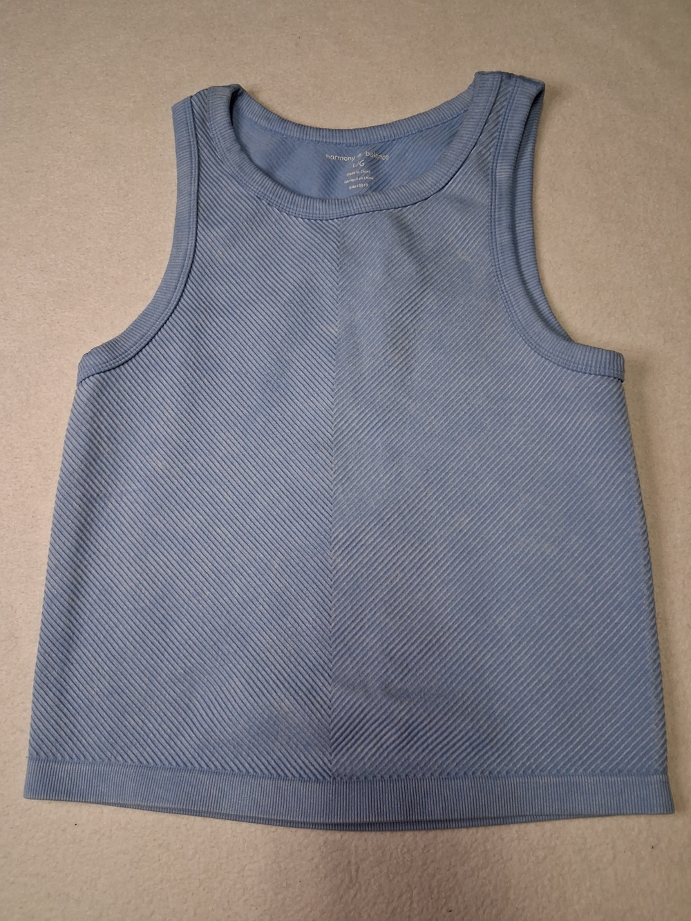 Women's Light Blue Ribbed Tank Top - Unbranded
